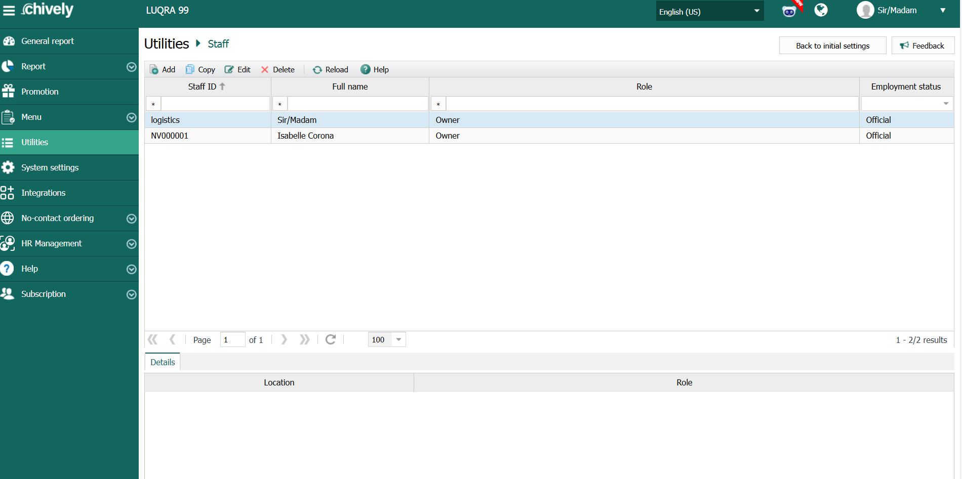 Role management and assignment interface