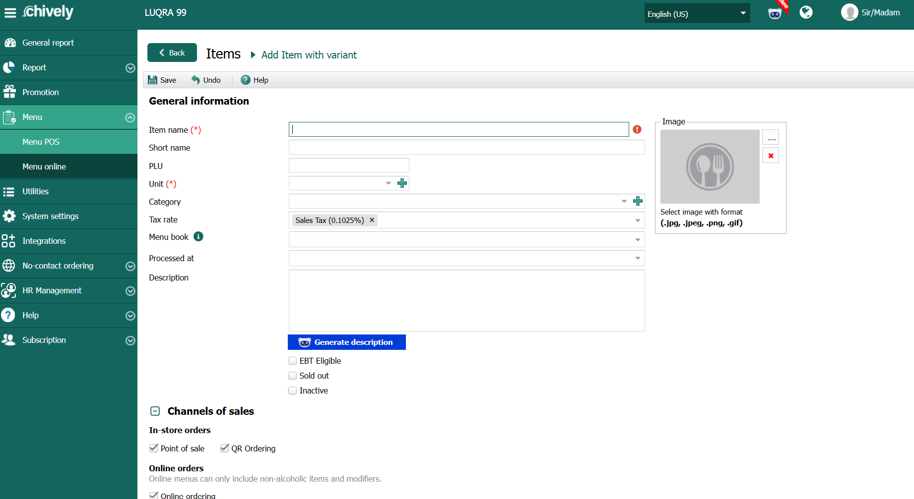 Import items with variables interface