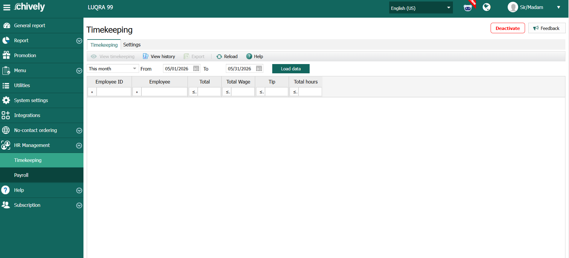 Payroll and timesheet reporting interface